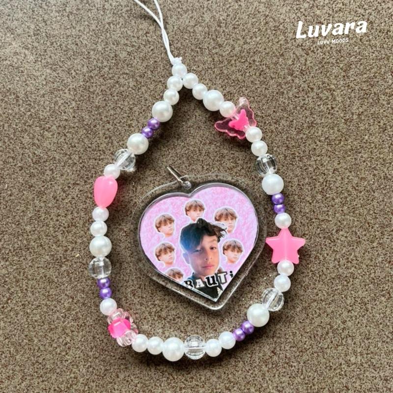 Tali Hp Pink Keychain Estetik Bauti Roger Gantungan Multifungsi Bonus Photocard Idolamu