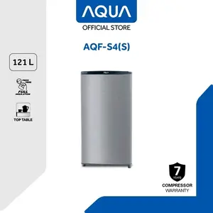 AQUA Elektronik AQF-S4 Kulkas 1 Pintu Freezer 4 Rak Top Table Full Insulation 121L Kualitas Terbaik 7 Tahun Garansi Kompressor
