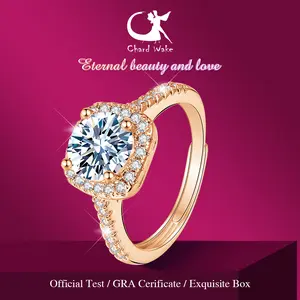 【003Harga telah dibanting, segera di CO】Chard Wake Cincin Wanita  Original Perhiasan Berlian Mewah Elegan Tunangan Adjustable Cincin Cewek CWR096-Rose