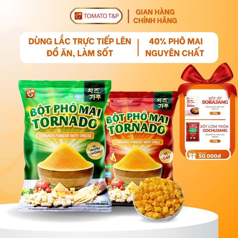 Bột Phô Mai Tornado Tomato T&P - Bột Phô Mai Hàn Quốc Lắc Khoai Lắc Gà Rán.