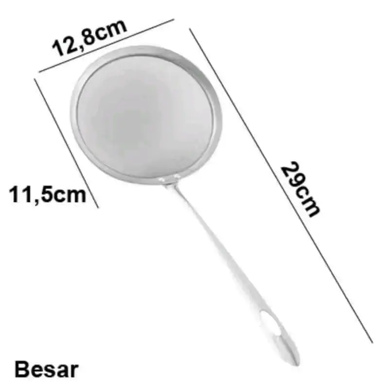 Saringan Halus / Serok Rapat Ampas Minyak Penggorengan Steinless Steel / Saringan Tirisan Minyak Serbaguna Stainless Kitchenware 5
