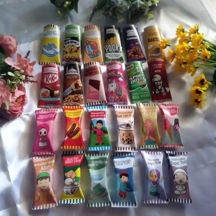 PROMO Amplop Bentuk Permen Unik Lucu Imut Murah Berkualitas THR Lebaran Angpau isi 50 pcs 3