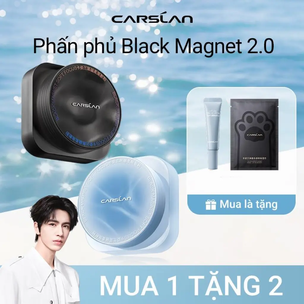 [Livestream]2.0 Phấn Phủ Dạng Lỏng Carslan, Lớp Hoàn Thiện Làm Mờ Lỗ Chân Lông 8g+[Mua 1 Tặng 2] khăn tẩy trang*1 Kem nâng tông mini 5g