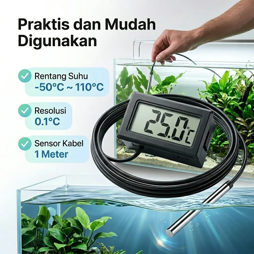 Mini Digital Termometer Kabel Probe Sensor Kulkas Freezer / Termometer Mini