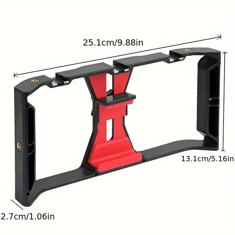 Rotating Handheld Mobile Phone Stabilizer 1pc - Universal Live Streaming Fill Light Stand with Microphone Holder, Three Cold Shoe Expansion Ports and Multiple 1/4 Expansion Ports - Compatible with Most Phones, Hot Shoe Base 1