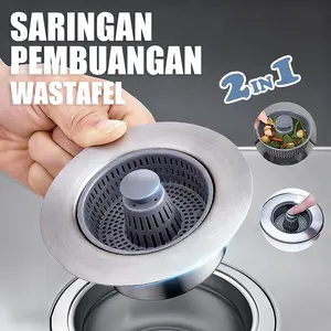 2in1 Wastafel Dapur Rumah Inti Pegas Anti Bau Kebocoran Air Sink Filter Penghilangan Bau Memblokir Sampah Gaya Universal Cocok Untuk Wastafel Dapur