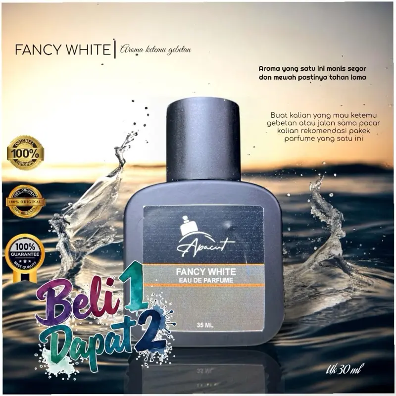 PROMO BUY 1 GET 1 PARFUME FANCY WHITE.Cewek Cowok Elegant. Perfume wangi manis segar dan mewah