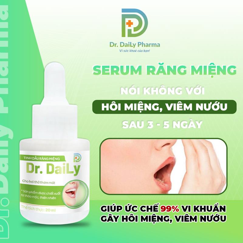 Serum Thơm Miệng Organic Dr. Daily – Tinh Dầu Khử Mùi Hôi Miệng, Làm Sạch Khoang Miệng, Dung Dịch Bảo Vệ Nướu Răng Mỗi Ngày 20 ML