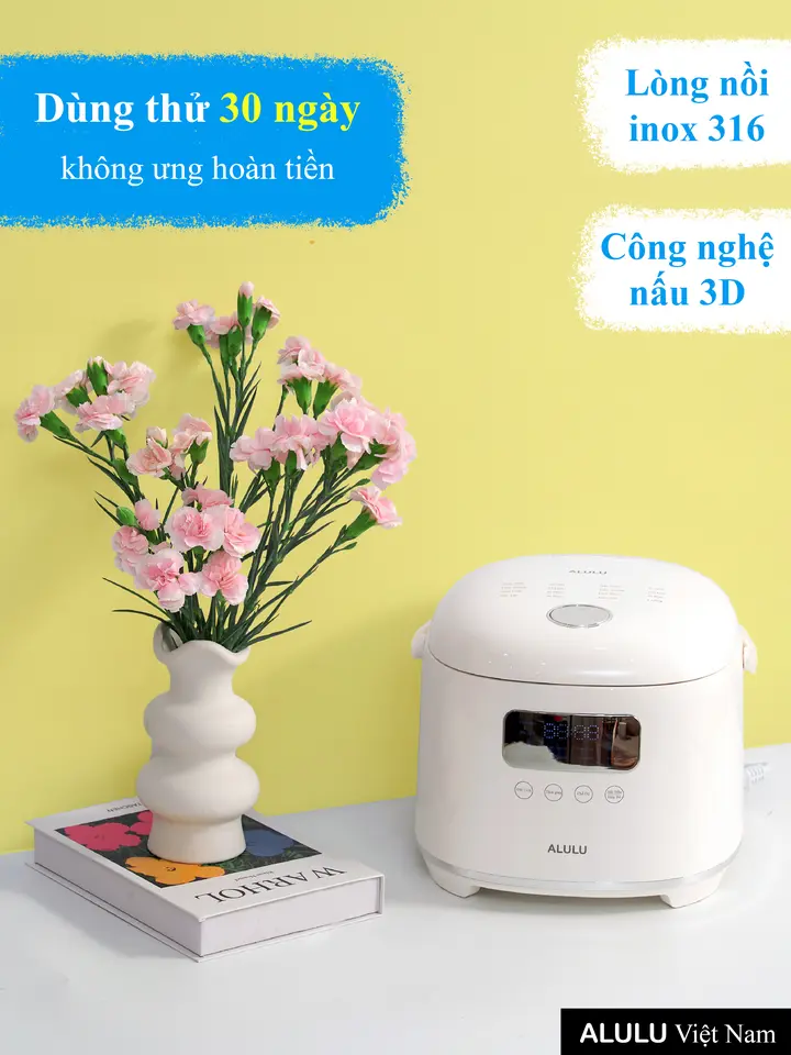 Nồi cơm điện ALULU, Dung tích nấu cơm 1.2L / 1.8L, Bảo hành 12 tháng
