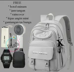 Tas ransel anak sekolah unisex tas punggung anak tas anak SD/SMP/SMA/KULIAH tas backpack polos murah tas model simple
