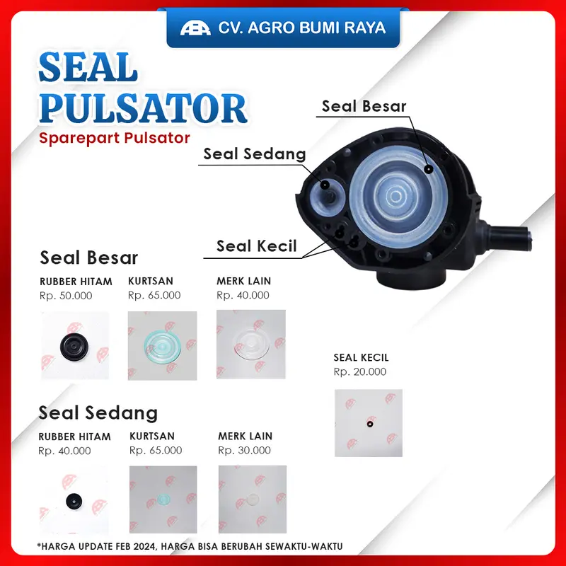 Seal karet pulsator kurtsan atau tipe lain 0