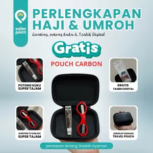 Safar Point Paket Lengkap Gunting Kuku Premium Stainless Steel Tajam Presisi Travel Kit Praktis Lengkap Dengan Tasbih Digital & Travel Pouch Eksklusif