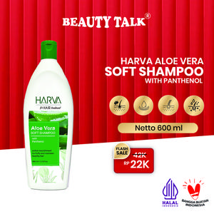 HARVA Soft Shampoo Aloe Vera 600ML | Haircare Sampo Perawatan Rambut Rontok Conditioner Ketombe Kering Membuat Lepek Vitamin Extract Lidah Buaya Berminyak