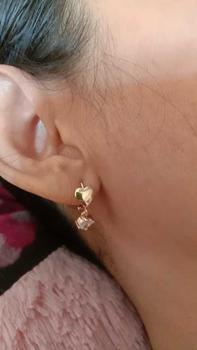 Product Review of Anting jepit Love mata sircon anti karat Gold Earrings Elegan Aksesoris from R**i R**i 0