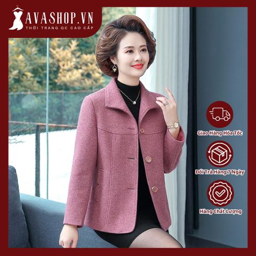 Áo Khoác Dạ Nữ Ngắn Trung Niên AD81 - Hàng Quảng Châu Cao Cấp Top Jacket