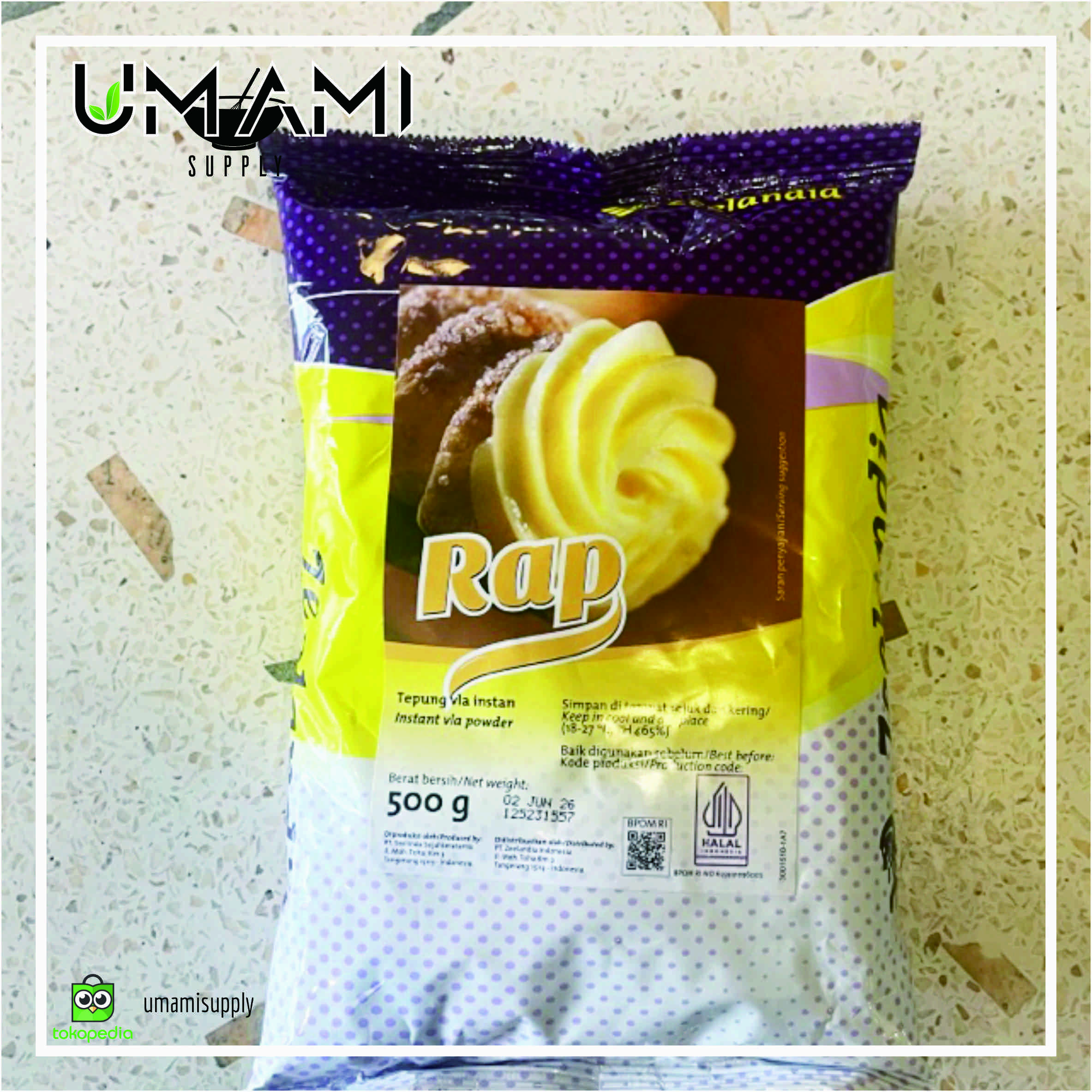 Umami Supply Zeelandia RAP Custard Vla Instan 500gr - Produk Instan Kualitas Tinggi untuk Camilan
