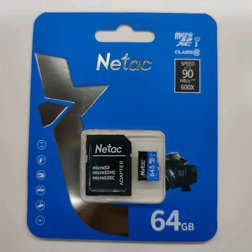 Micro sd Netac 64gb class 10 90mb/s