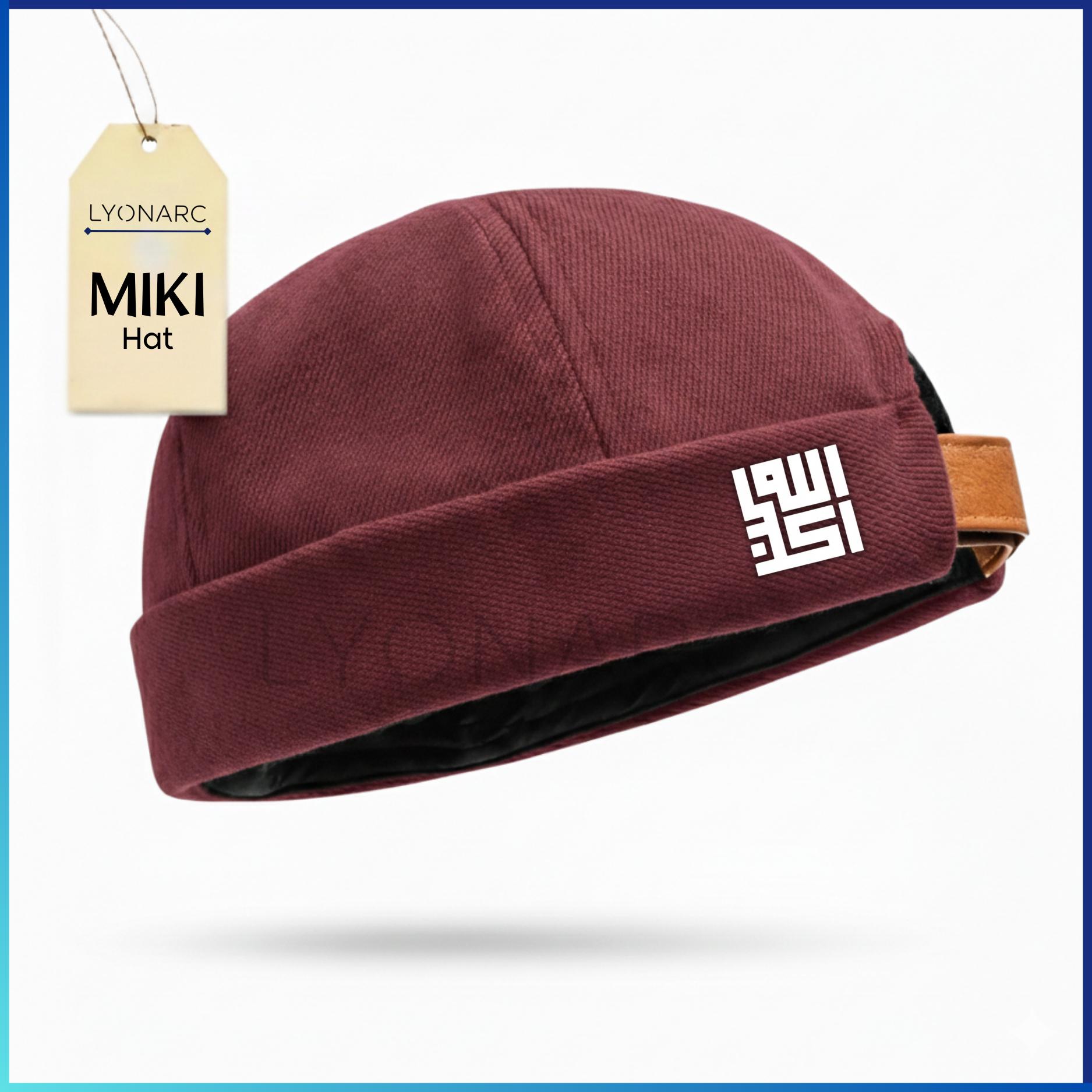 LYONARC Peci Miki Hat Pria Dewasa - Topi Peci Kopiah Muslim Mikihat Motif Kaligrafi Peci UAS Miki Hat - Peci Pria Songkok Sholat