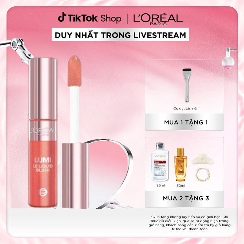 [MỚI - ĐỘC QUYỀN TIKTOKSHOP] MÁ HỒNG DẠNG KEM TỰ NHIÊN, MỎNG NHẸ, DỄ TÁN L’OREAL PARIS LUMI LE LIQUID BLUSH 11ML