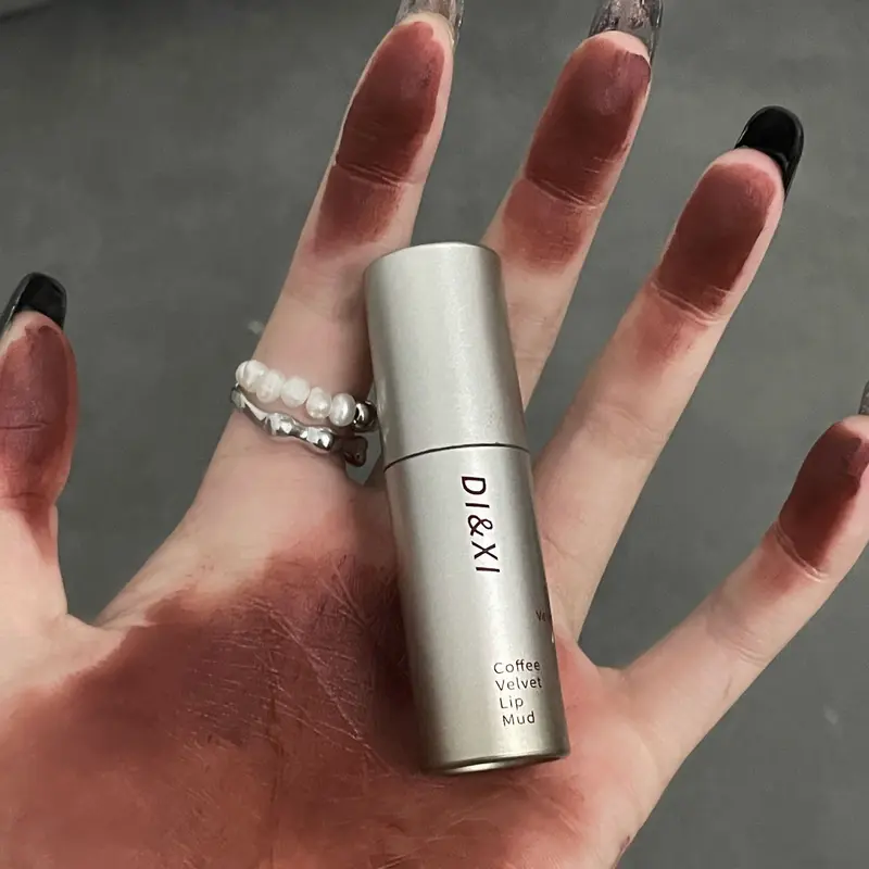 DIXI Tabung perak kecil glasir bibir beludru matte pemutih bibir gadis lumpur riasan baru serbaguna alami tint lip cream lipgloss 7