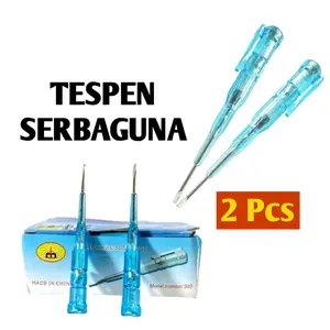 [2 pcs] Obeng Tespen Alat Test Pen Listrik Merah Lampu Testpen Kelistrikan
