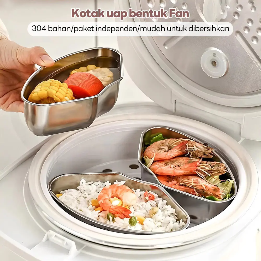 BISA COD H6884 Mangkok Kukus Panci Anti Karat / Steamer Telur Sayur MPASI Dimsum / Wadah Kukus Stainless SUS304 Food Grade