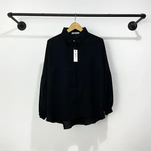 Weargalu - Amira Top - atasan blouse wanita Baju kemeja crinkle blus Cewek lengan Panjang Casual