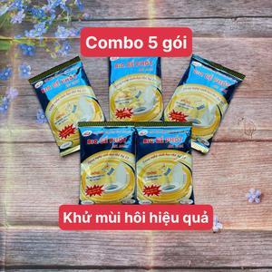 (Combo 5 gói) Men Xử Lý Bể Phốt Bio nhãn vàng 200g -  Khử Mùi Hôi - Làm Tiêu Phân - Phòng Tắc Nghẽn Hầm Cầu Làm Sạch