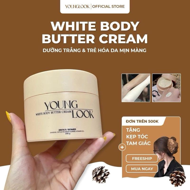 1-5 Hộp YoungLook Kem Body White Butter Cream 200g Dưỡng Trắng Trẻ Hóa Cao Cấp Với Arbutin 2% & Niacinamide Tái Định Nghĩa Làn Da Đẹp An Toàn Hiệu Quả