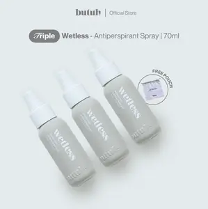 [Bundle 3 Pcs free Pouch] BUTUH Antiperspirant - Wetless - Antiperspirant Spray Ketiak