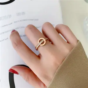 Cincin Titanium Wanita Terlaris Kekinian Berlian Elegan Permata