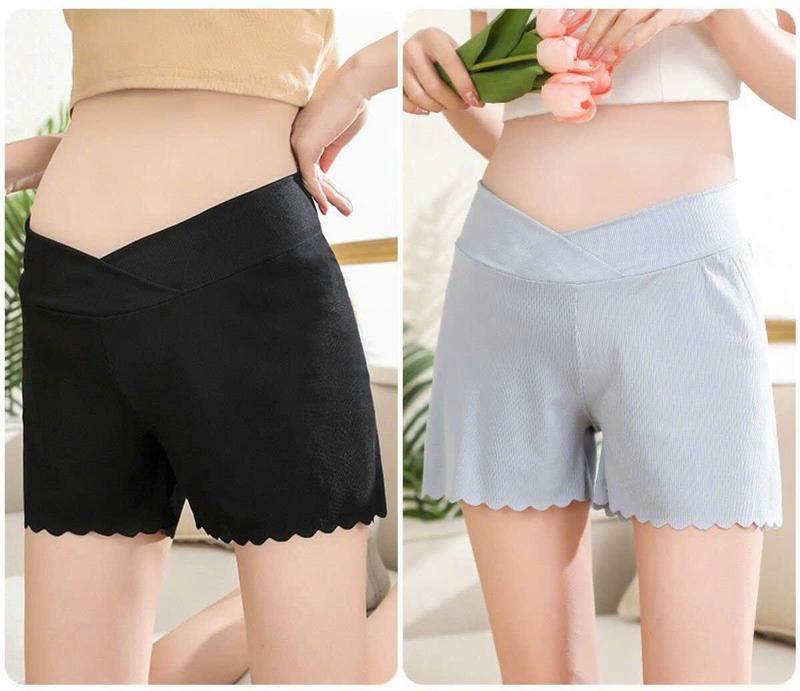  Quần đùi váy bầu cạp chéo Thun Tăm Lạnh ôm bụng bầu đẹp cao cấp Ống rộng chống lộ Mặc nhà co giãn tốt Nhiều size quần  đùi  cho  bà  bầu quần  đùi  lót  cho  bà  bầu Quần Đùi Bầu Quần Đùi Bầu 
