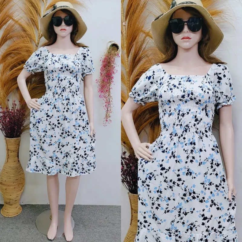 RSD - Dress Kerut Lily Pendek Casual Wanita Dewasa Motif 4