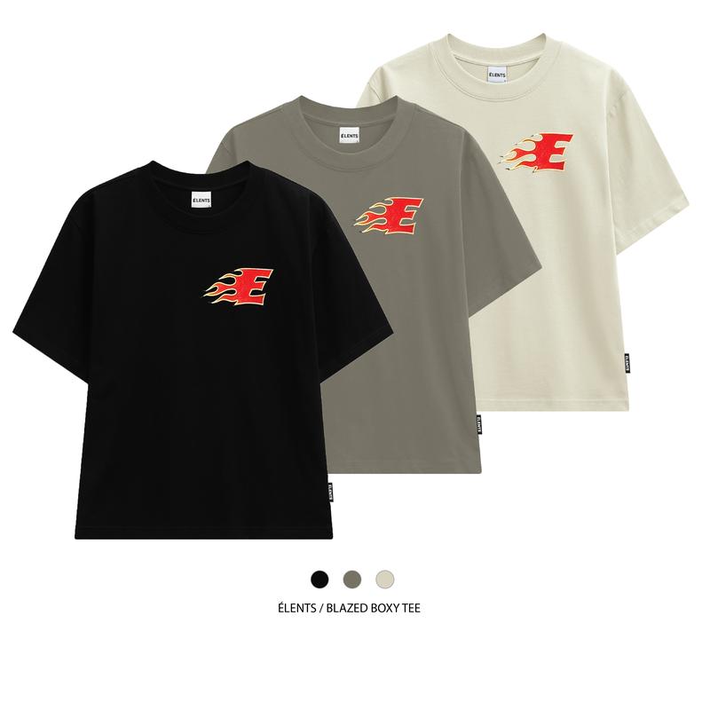  Áo Thun Form Boxy Fit Nam Nữ  Blazed  Cotton 260gsm ELENTS ESST032 