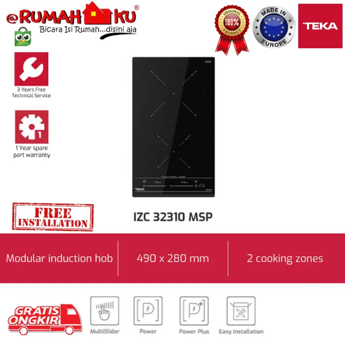 Kompor Tanam Listrik Teka IZC 32310 MSP BK Induction Electric Hob