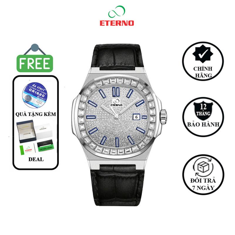   HUYNHTOAN09  Đồng hồ Nam ETERNO E25-0084 Dây Da Thiết Kế Sang Trọng Lịch Lãm 