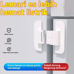 Pengunci pintu kulkas model ganda perekat tanpa bor, desain kait aman sulit dibuka sembarangan. Bahan kokoh mencegah pintu kulkas terbuka sendiri, aman menghalangi jangkauan anak kecil. Pemasangan tinggal tempel tanpa merusak bodi