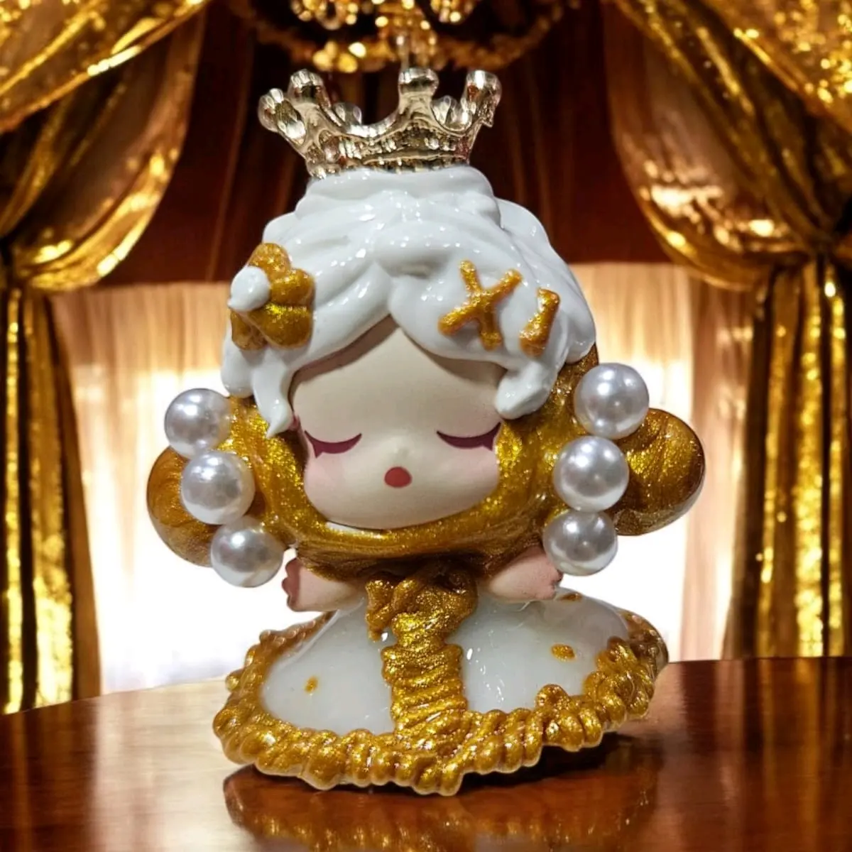 Title Beautiful, Fancy,  Luxury  Handpainted Skull Panda .SP. Popbeans.