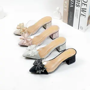 Xiuji - Natalia sepatu pesta wanita pita kupu kupu depan hak 5cm