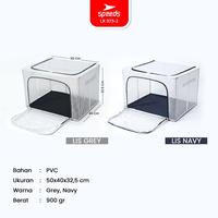Gambar SPEEDS Kotak Penyimpanan Pakaian Lipat Oxford Storage Box Organizer Multifungsi Penyimpanan Serbaguna 075-2 - 075-1 Abu dari Speedshome Kota Surabaya 3 Tokopedia