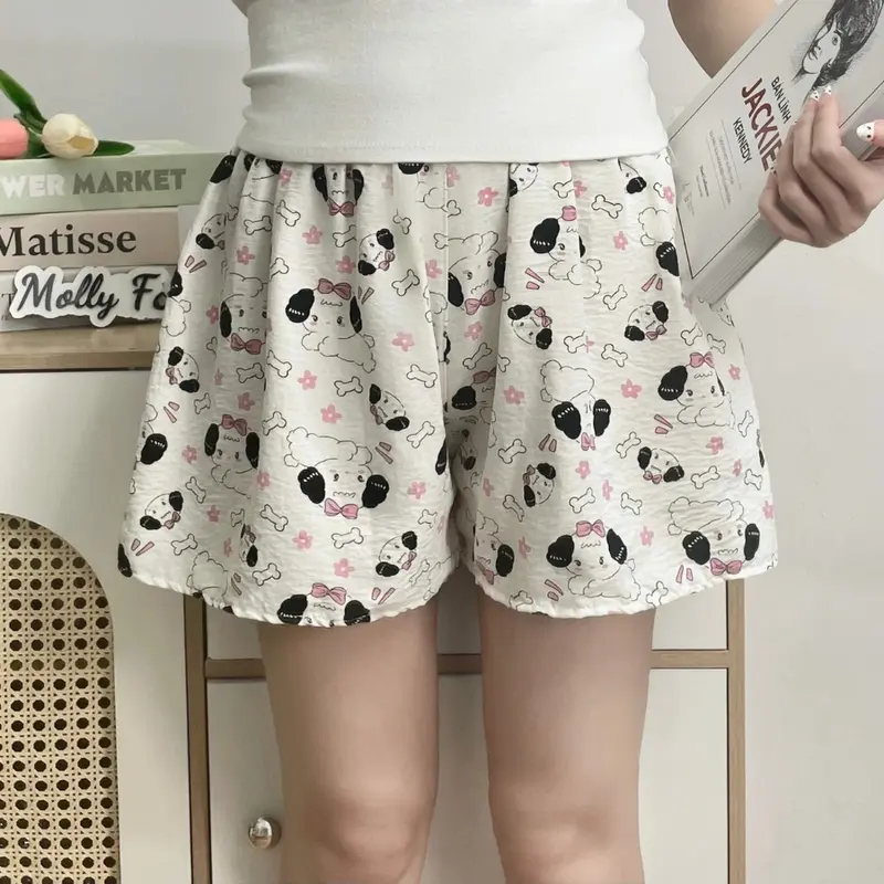 Quần đùi nữ COTTON HÀN BST02 nhiều họa tiết, quần ngủ nữ ống rộng mặc nhà mềm mịn thoáng mát Molly Fashion 3