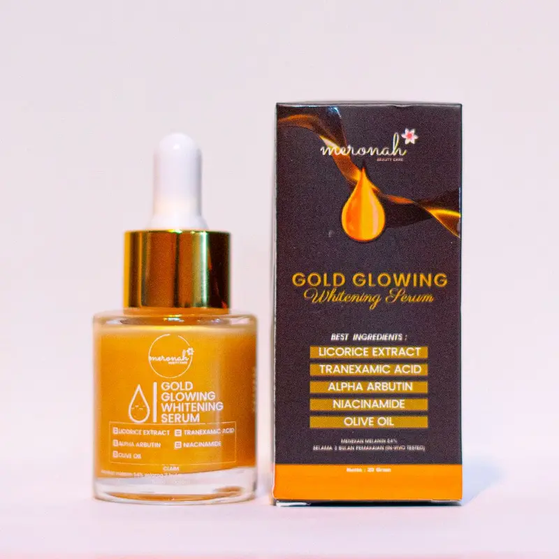 SERUM WHITENING GOLD GLOWING Mencerahkan Memudarkan Mengencangkan 1