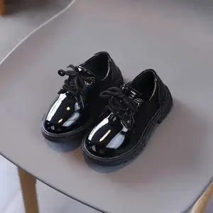 SEPATU DOCMART ANAK LAKI-LAKI / WANITA TALI HITAM GLOSSY FASHION KEREN Kaki Kids