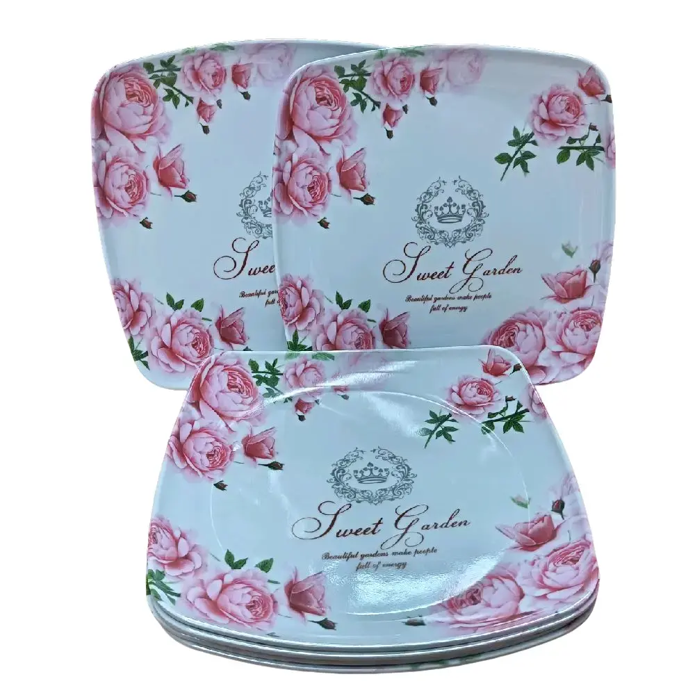 6in1 Square Plastic Plates for Home, Party, and Weddings