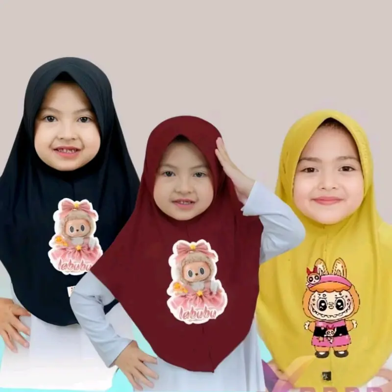 30rb dpt 3 pcs hijab labubu anak terlaris 5