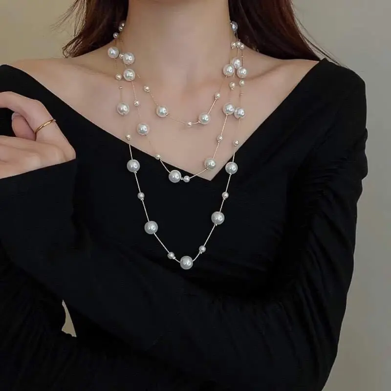 Ori Gold _02 Dây chuyền choker đính ngọ c nhiều hạt dáng dài phong cách hàn quốc (015) 5