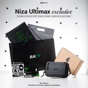 BAYT | Niza ultiMAX handbag pria clutch dompet hp waterproof Zipper Hitam