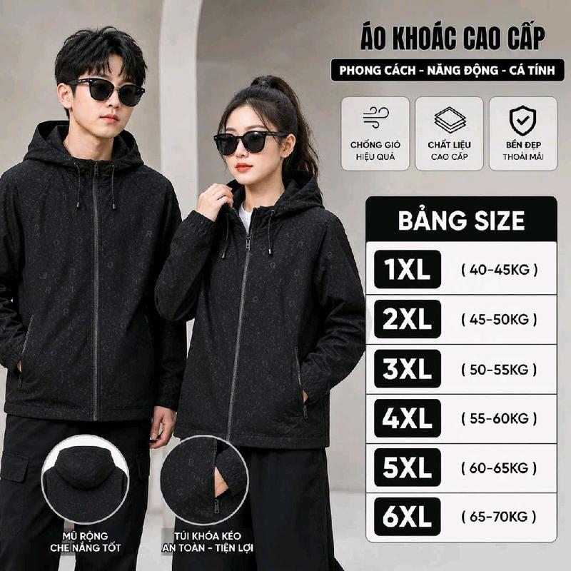 ÁO KHOÁC CHỐNG NẮNG NAM NỮ POLY NHẬT IN DẬP NỔI BB