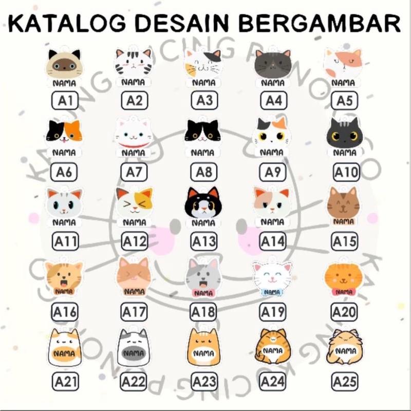 Kalung kucing custom nama prusik PVC 5