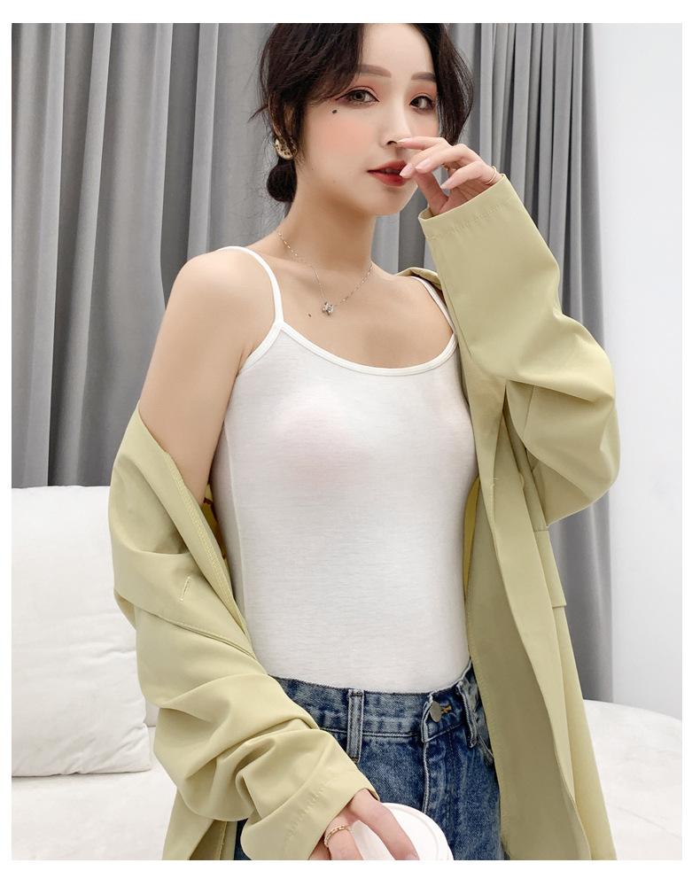 Product Introduction of Black and white modal base small suspender vest for women with beautiful backs, summer sexy and fashionable design, women's new solid color, versatile 3